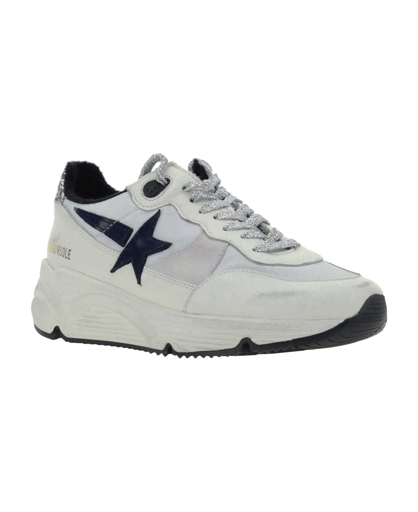 Golden Goose Running Sole Sneakers - Optic White/white/black/silver