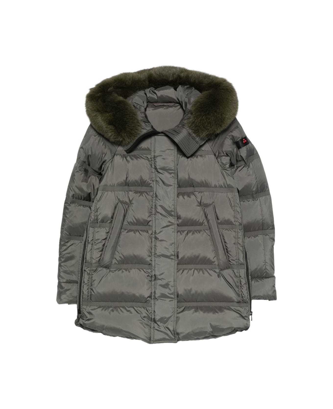 Peuterey Hooded Midi Down Jacket - Green