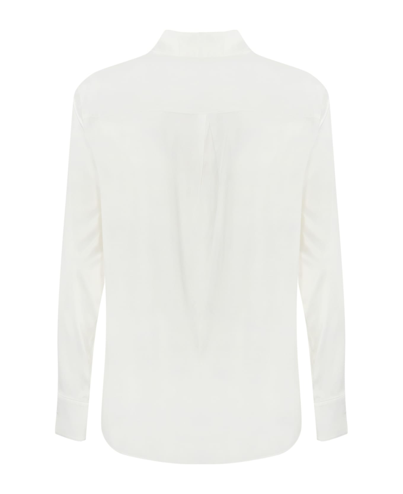 Max Mara Shirt Finish In Silk Satin - Bianco