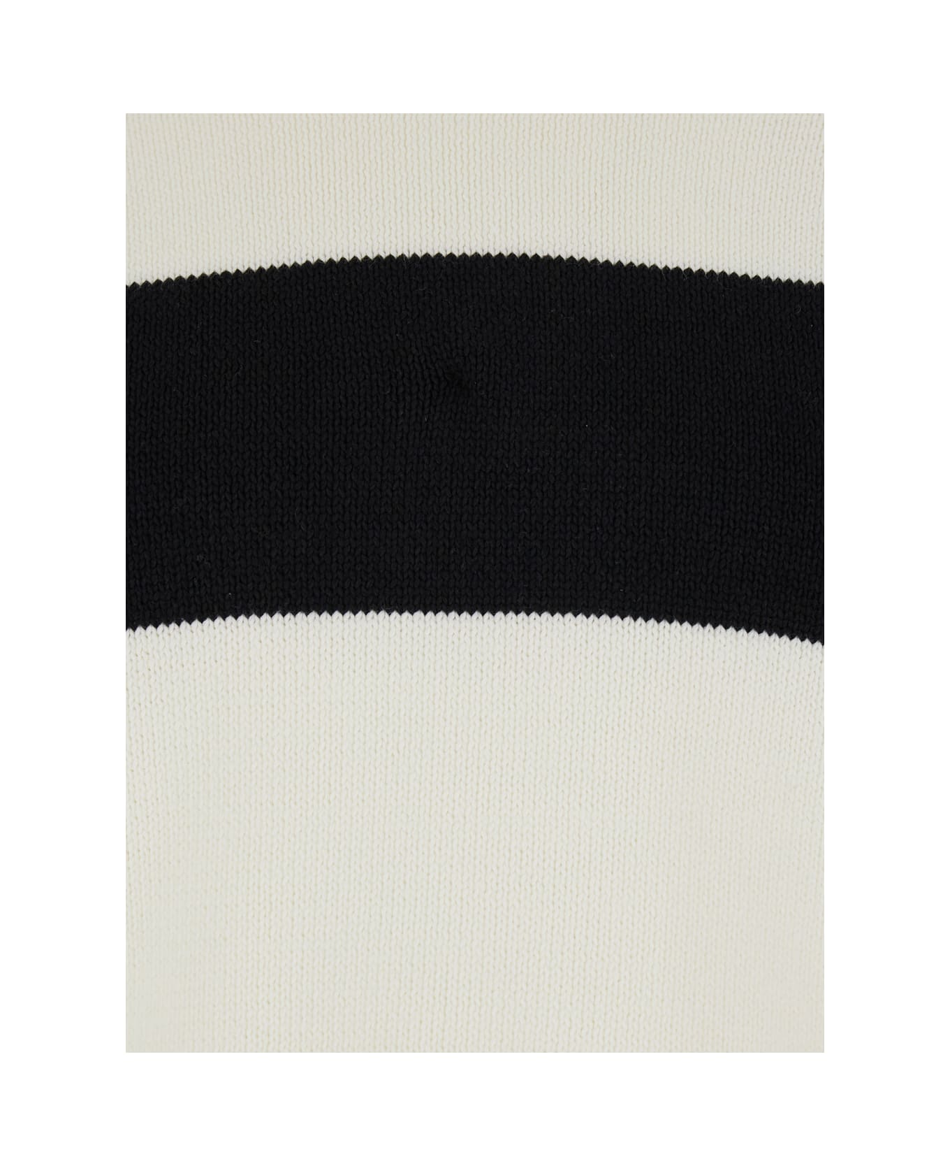 Totême White Sweater With Contrasting Stripe In Cotton Blend Woman - White