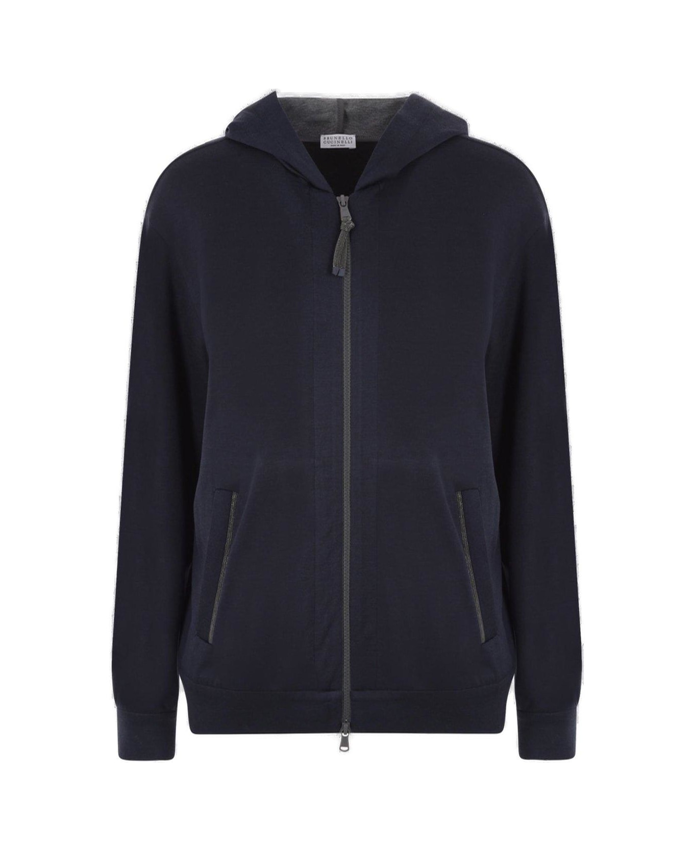 Brunello Cucinelli Zipped Hoodie - Blu