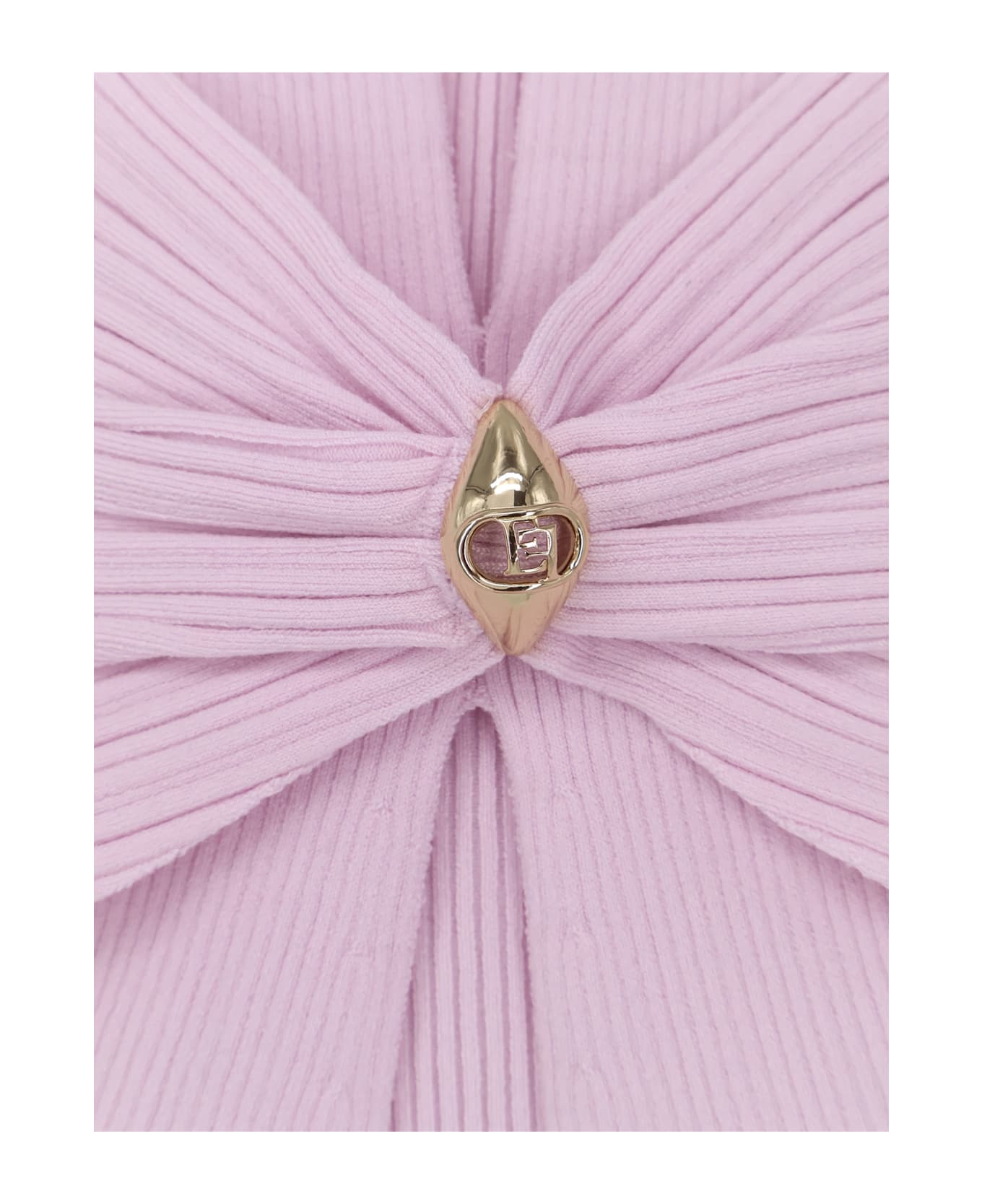 Elisabetta Franchi Ribbed Top With Cut-out - Pink