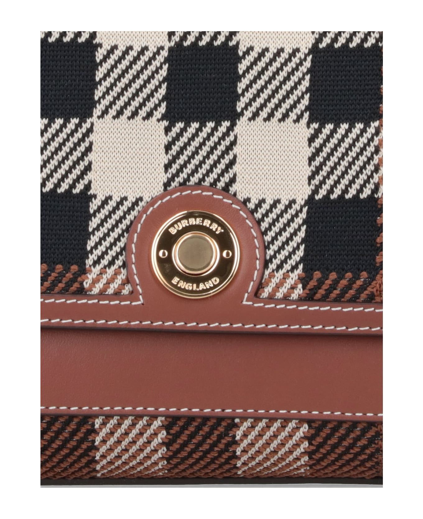 Burberry Tartan Knitted 'note' Bag - Brown