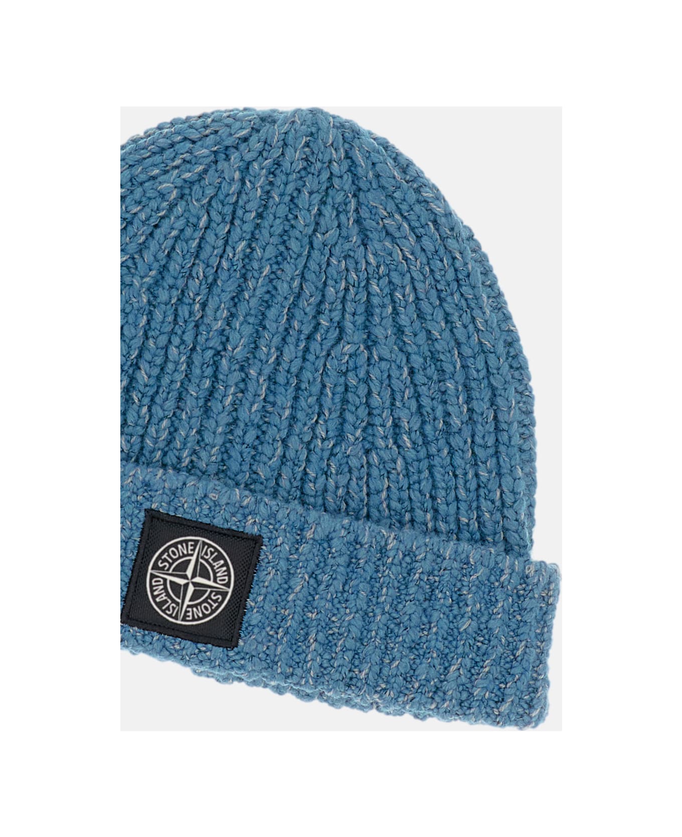 Stone Island Fancy Yarn Mouliné Wool Beanie - Blue