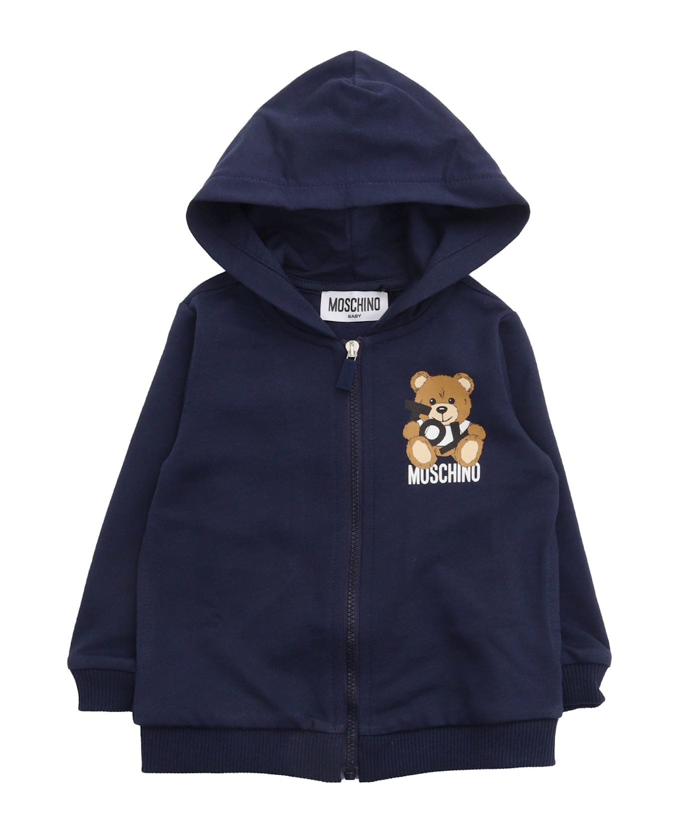 Moschino Zipped Hoodie - BLUE