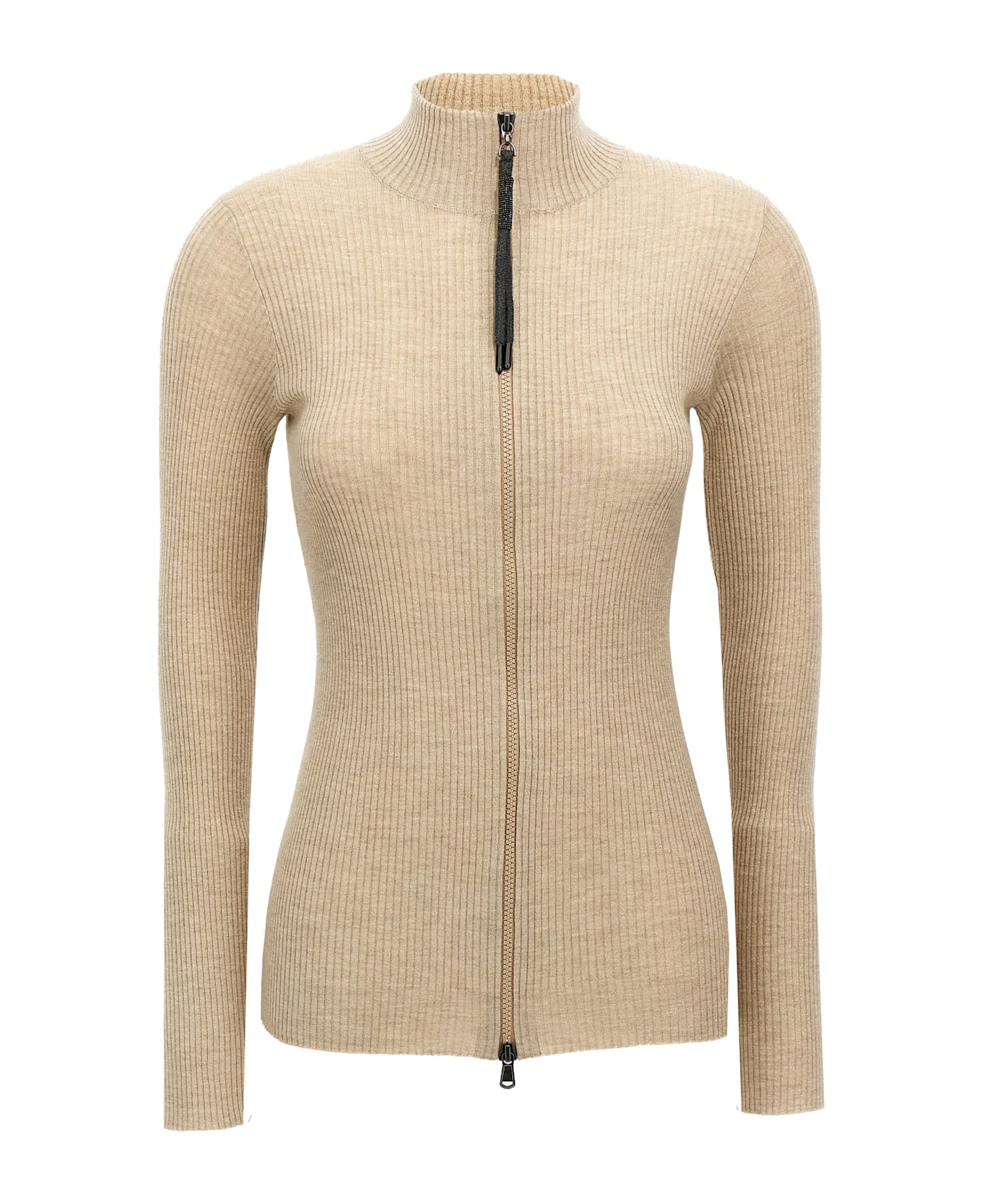 Brunello Cucinelli Lurex Cardigan - Beige