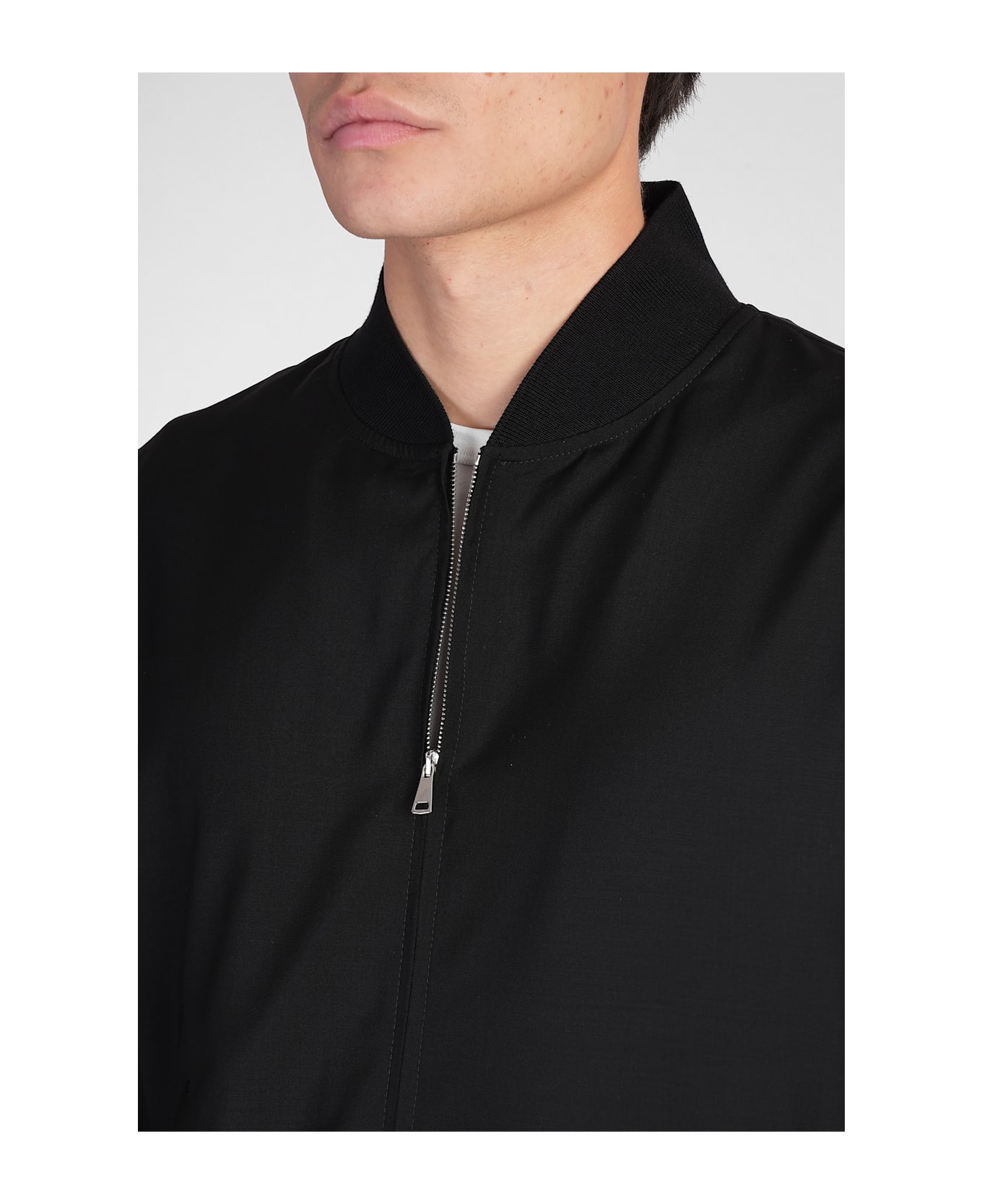 Barena Blus Bomber Jacket In Black Wool - black