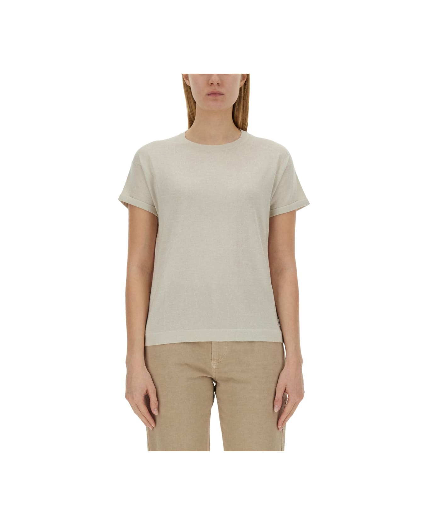 Brunello Cucinelli Cashmere And Silk T-shirt - WHITE Tシャツ