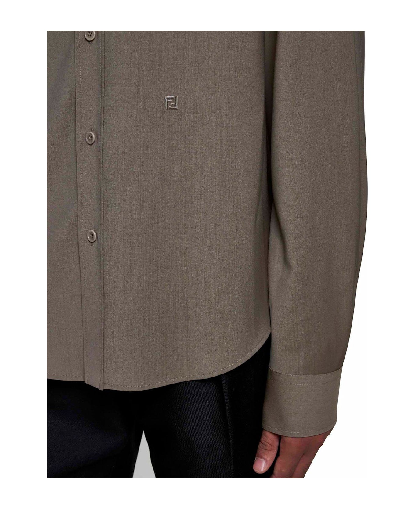 Fendi Long Sleeved Buttoned Shirt - Nutmeg