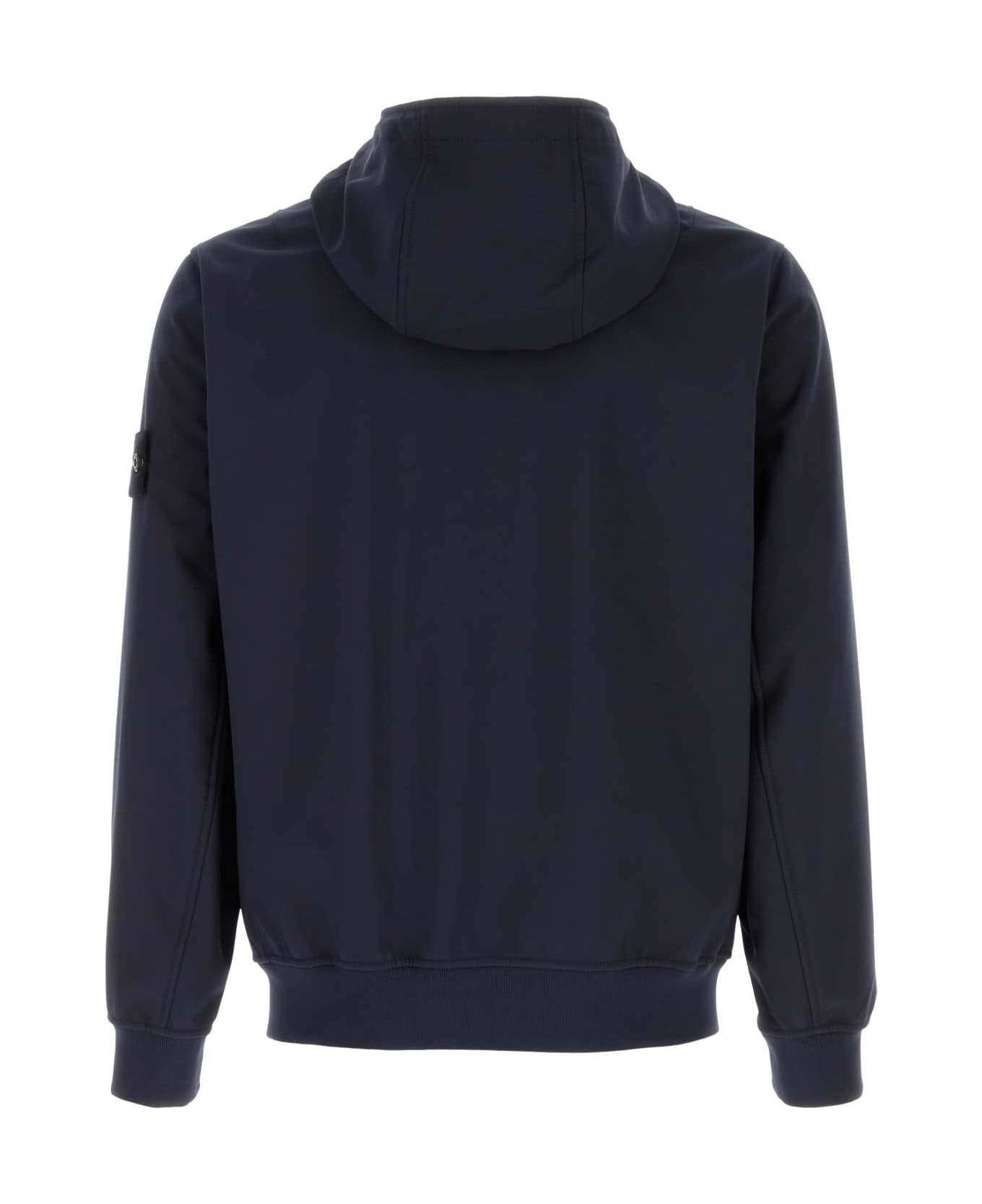 Stone Island Navy Blue Stretch Polyester Jacket - NAVYBLUE