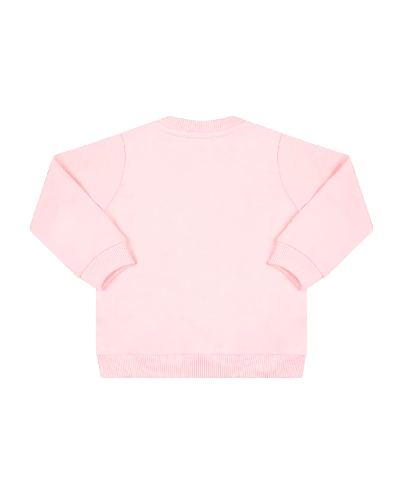 Moschino Pink Sweatshirt For Baby Girl With Teddy Bear - Pink