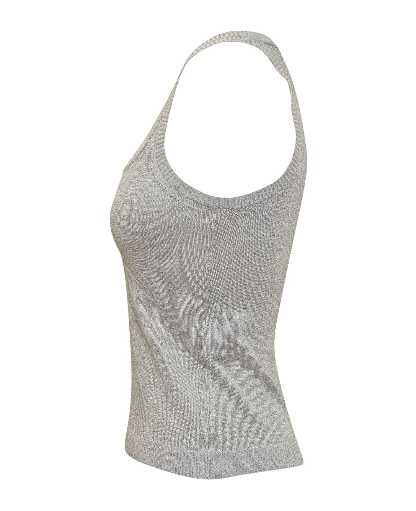 Missoni Viscose Tank Top With Metalized Filaments - Silver タンクトップ