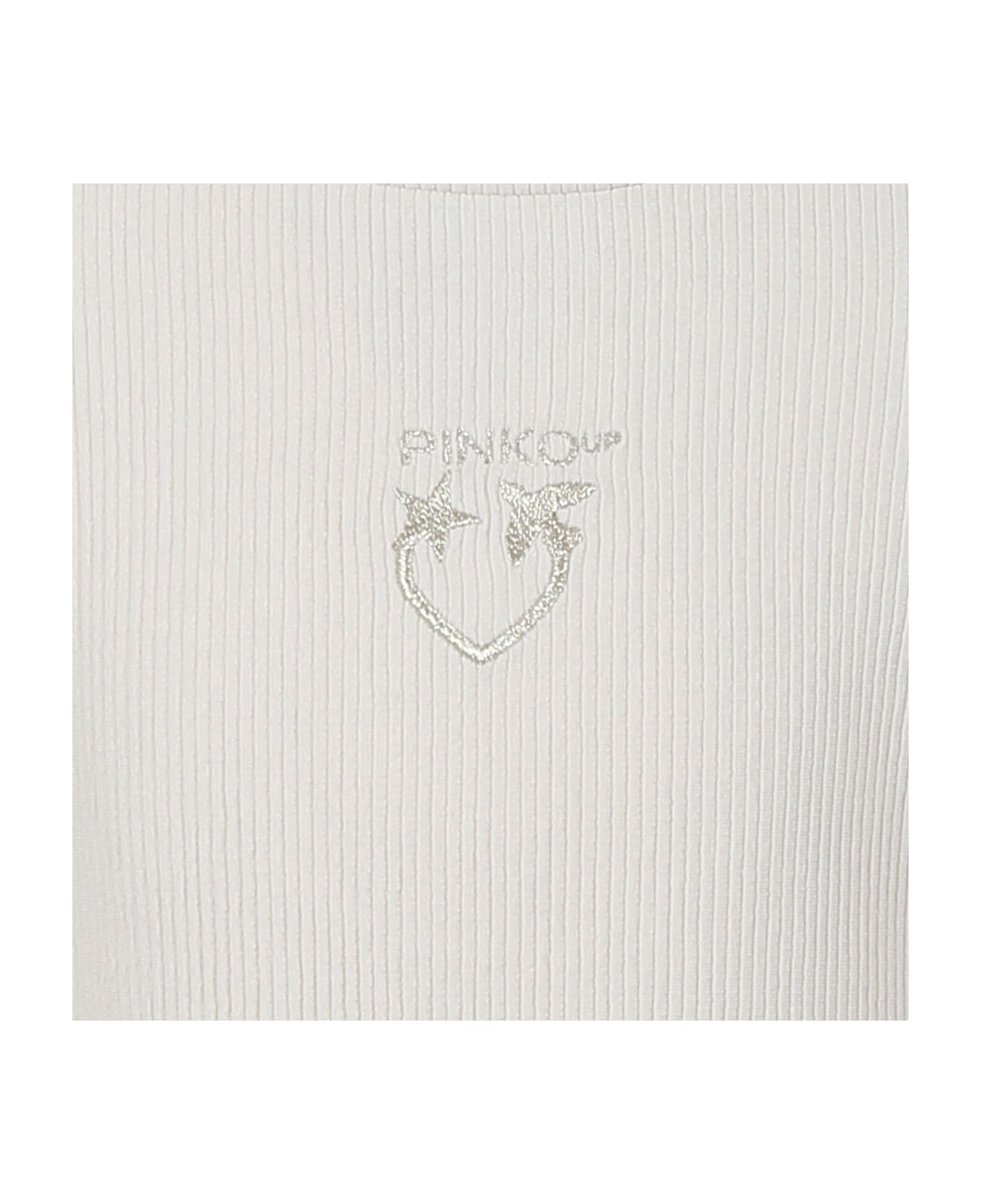 Pinko Beige Dress For Baby Girl With Logo - Beige