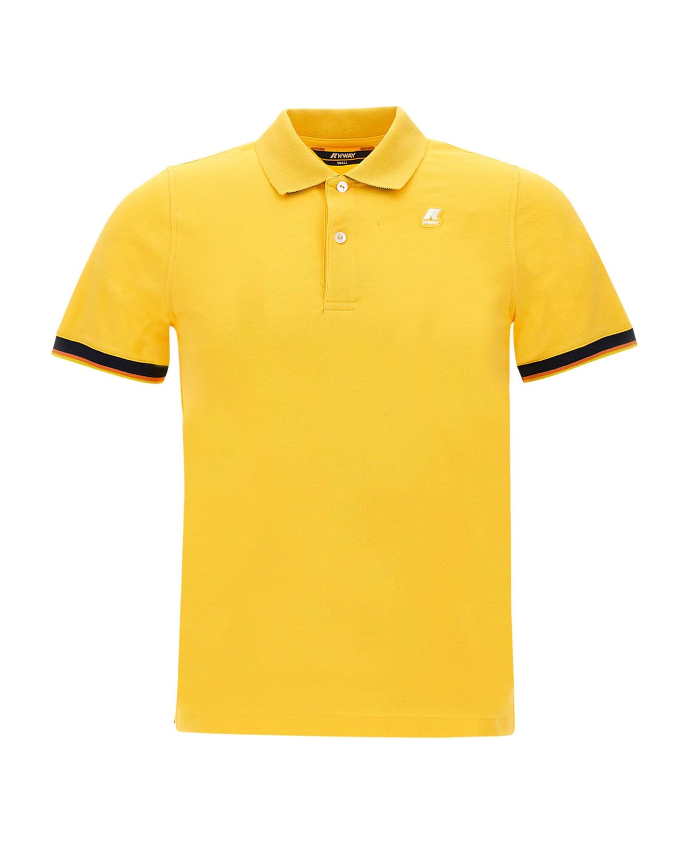 K-Way 'vincent' Cotton Polo Shirt - Yellow Sunstruck