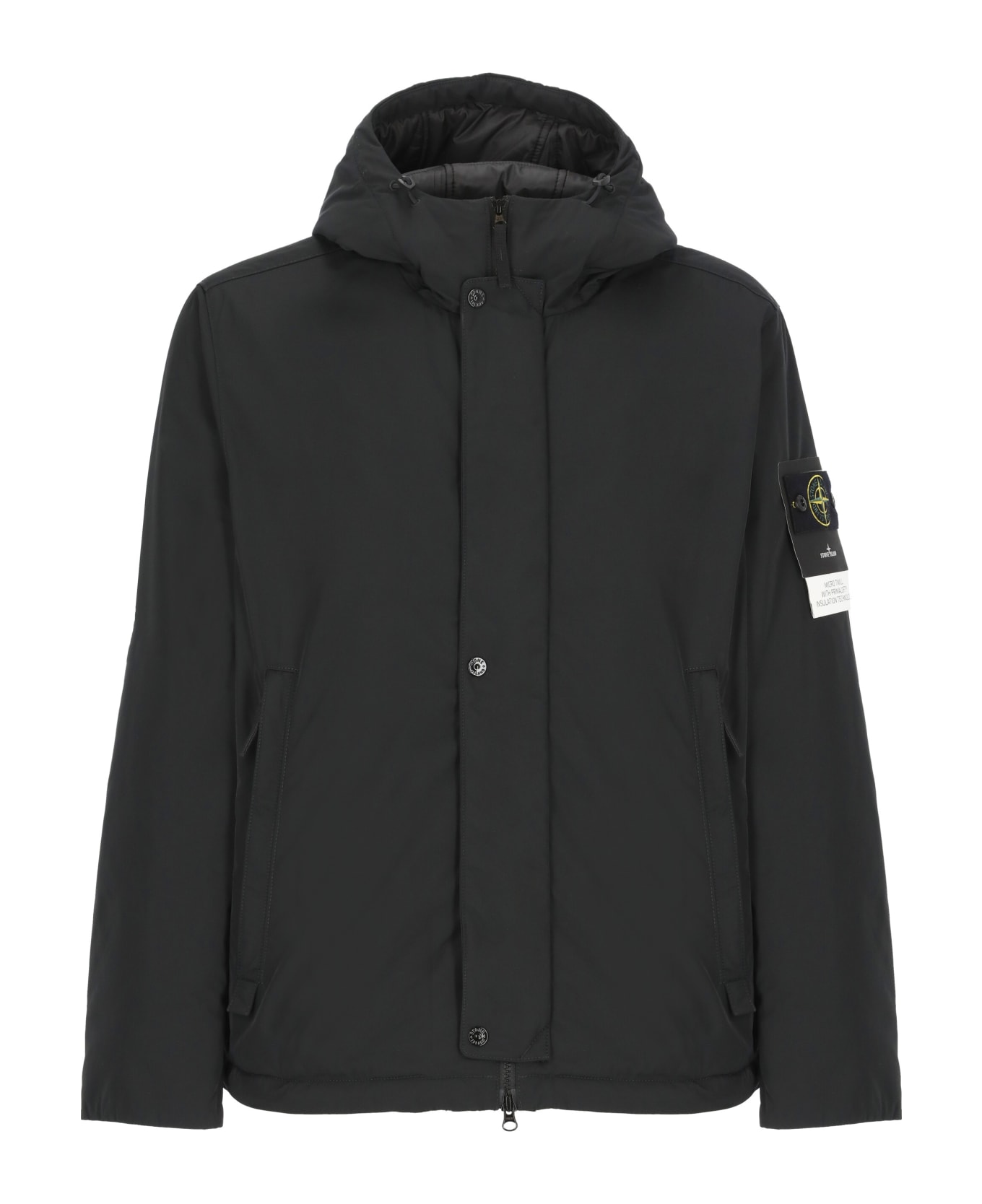 Stone Island Jacket With Logo - Nero