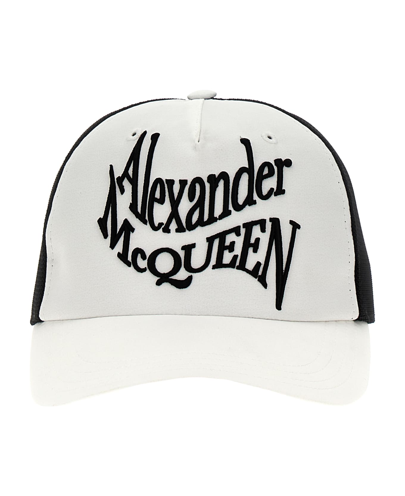 Alexander McQueen 'warped Logo' Baseball Cap - White/Black