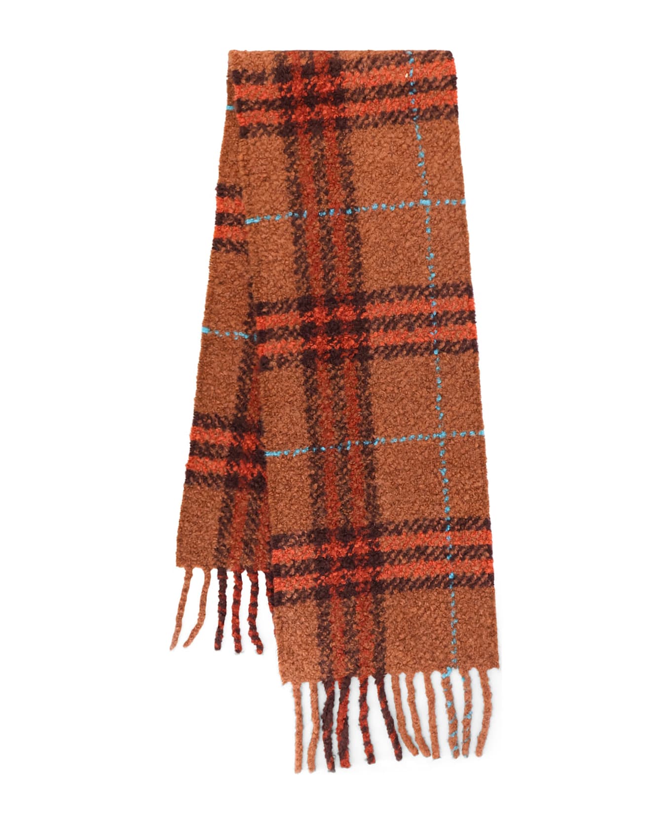 Burberry Wool Blend And Alpaca Bouclé Scarf - Ginger Brown