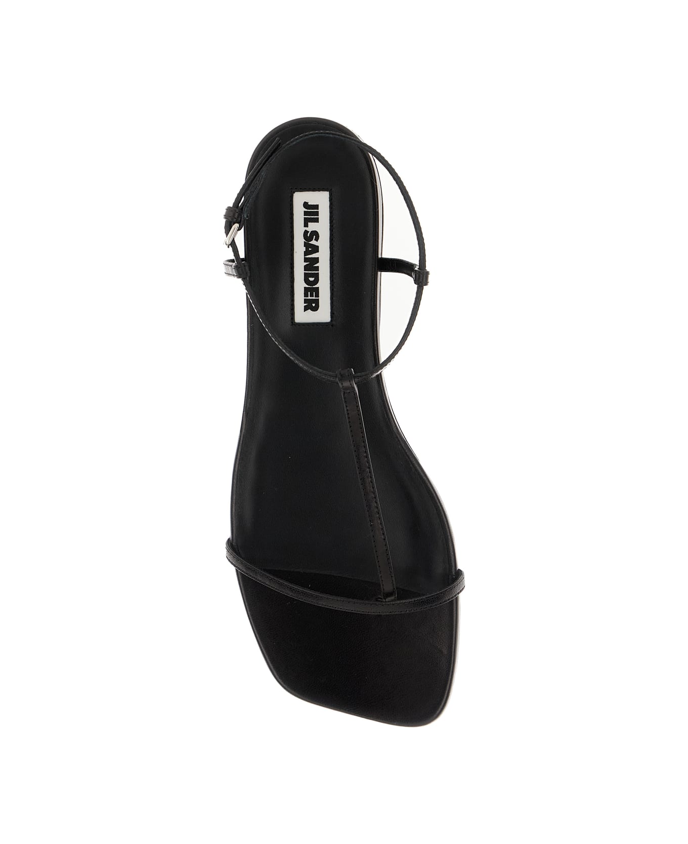 Jil Sander Black Sandals With Ankle Buckle Closure - Black