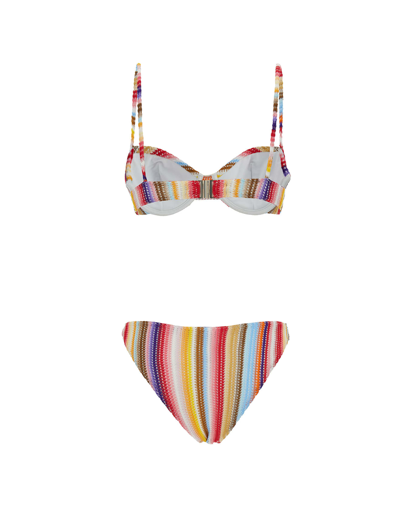 Missoni Multicolor Bikini With Stripe Motif In Viscose Woman - Multicolor