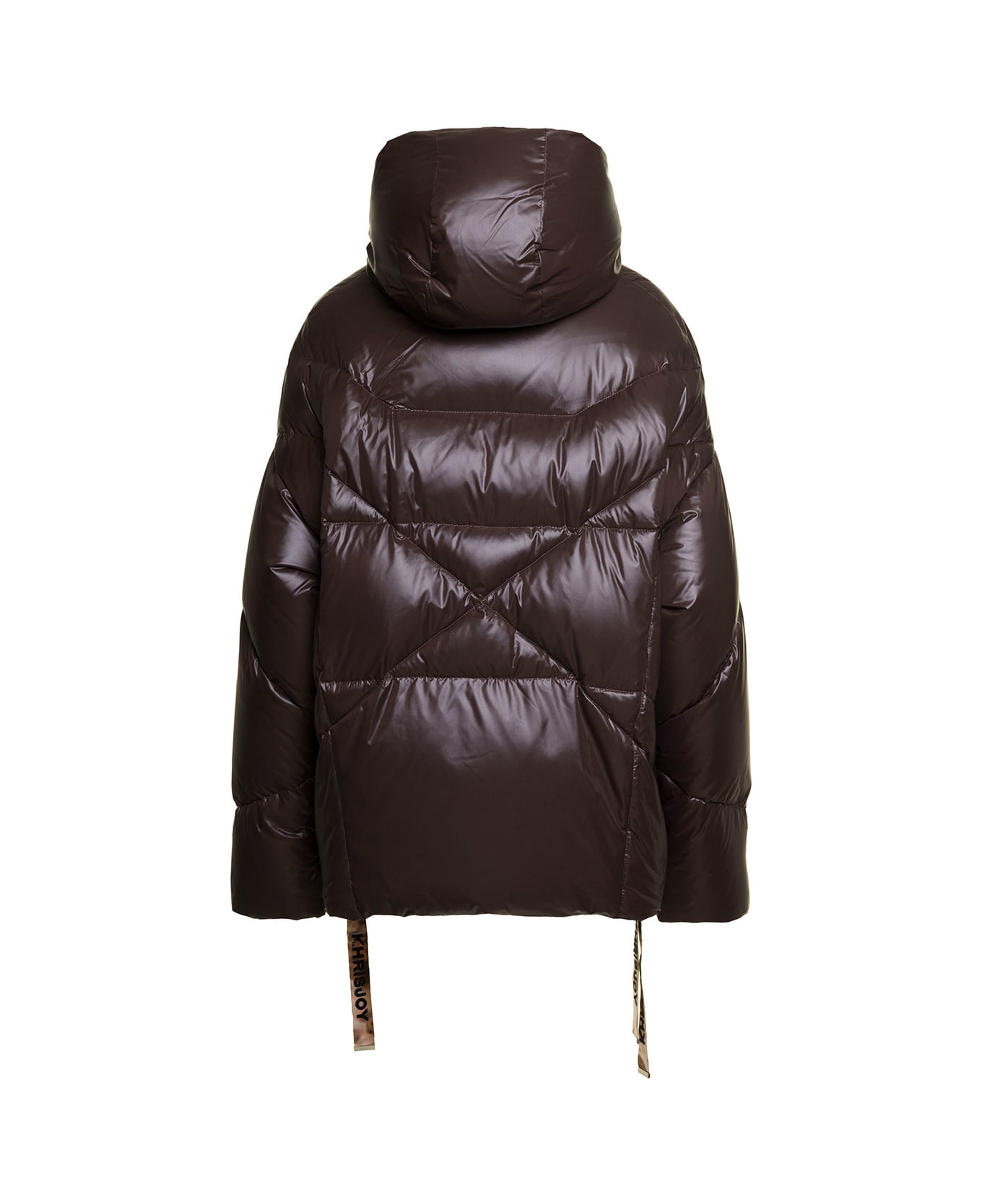 Khrisjoy Brown 'puff Khris Iconic' Oversized Down Jacket With Hood In Polyester Woman - Brown