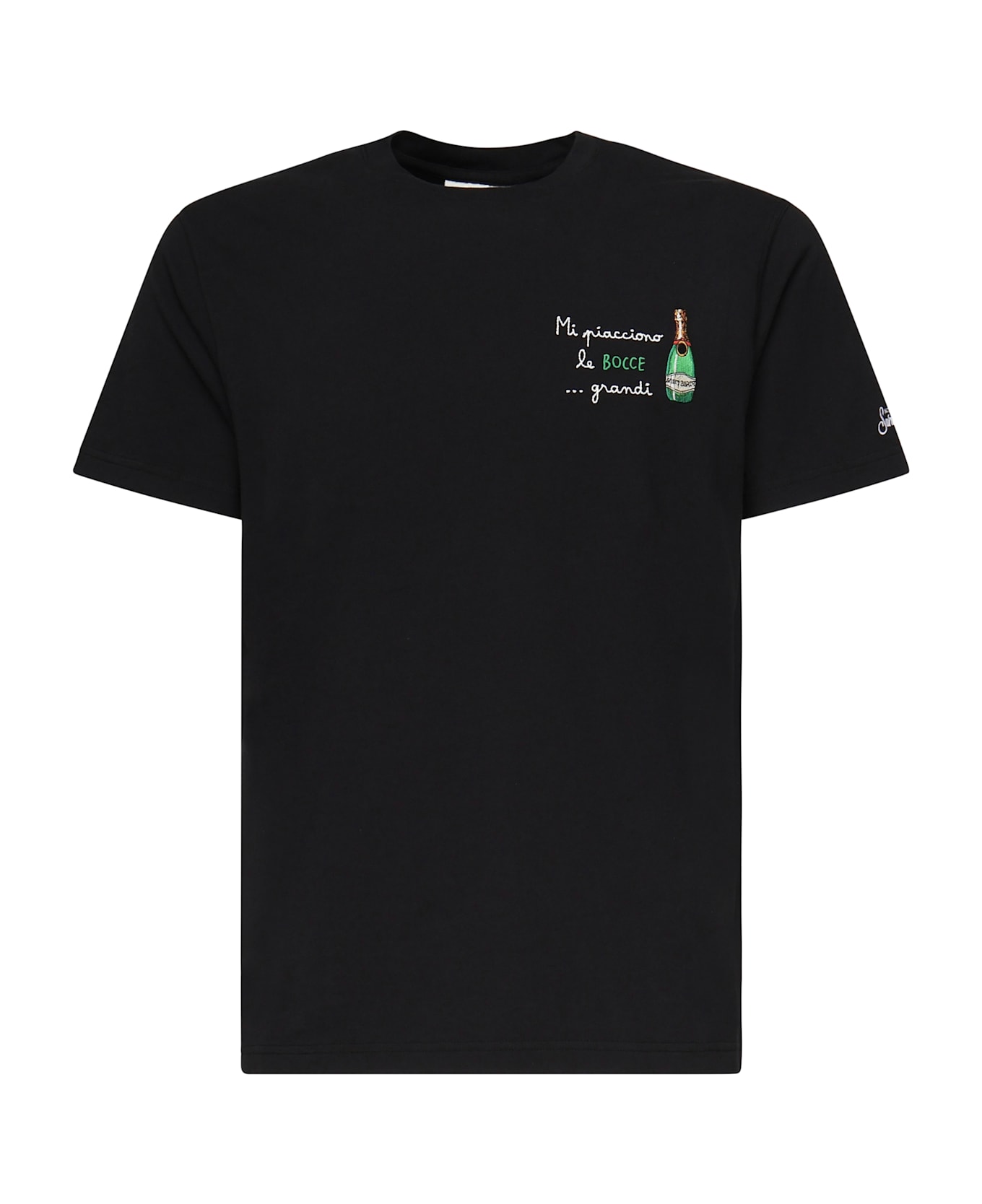 MC2 Saint Barth Portofino T-shirt With Embroidery - Black