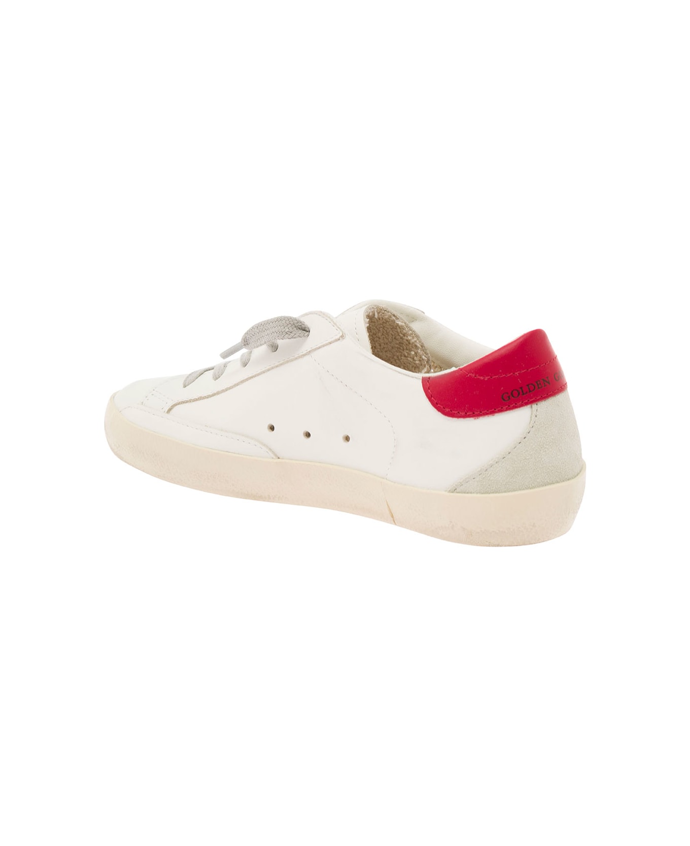 Golden Goose 'superstar' White Low Top Sneakers With Star Patch In Leather Boy - White
