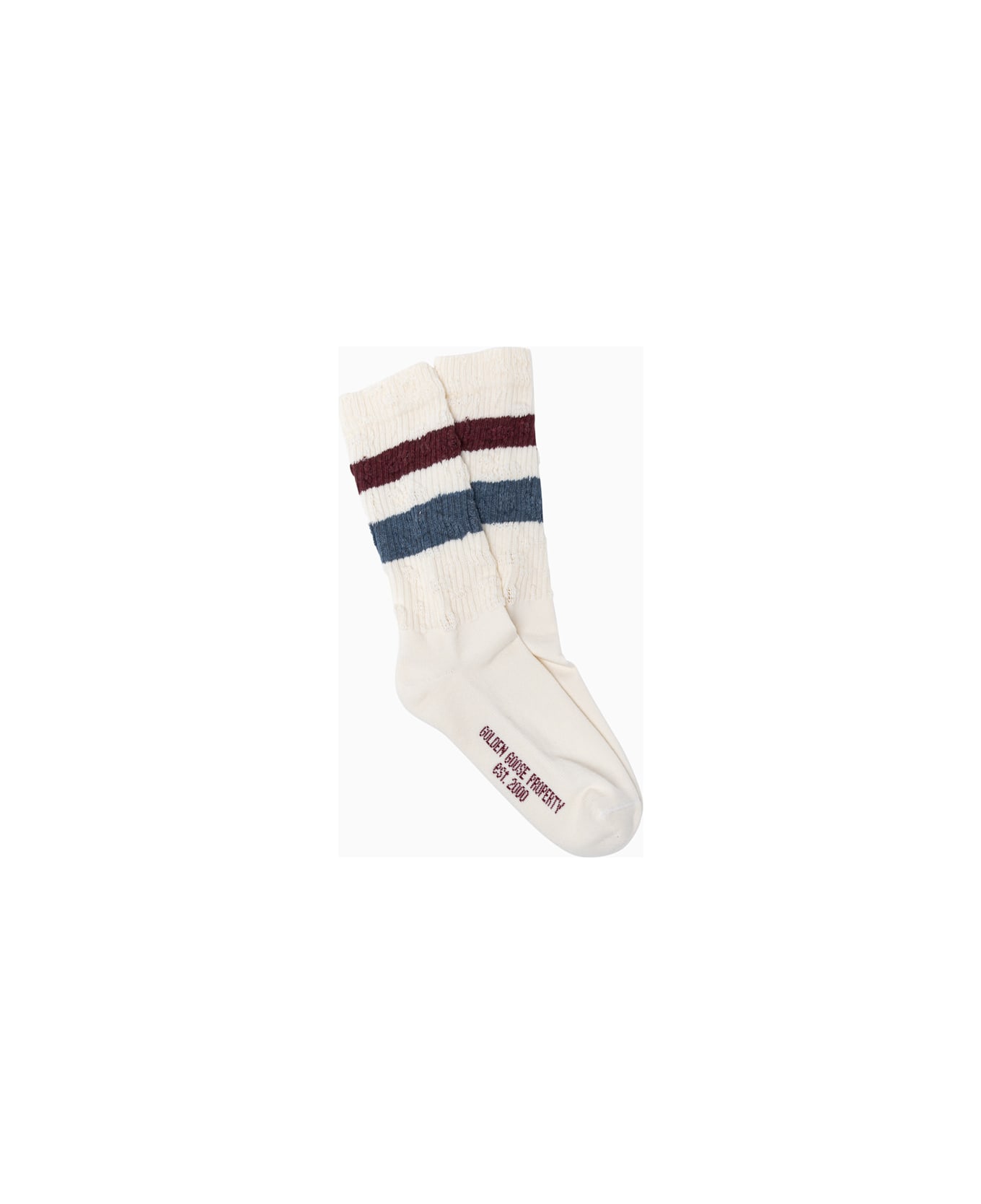 Golden Goose Cotton Socks - Heritage White Navy Peony Windsor Wine 靴下＆タイツ