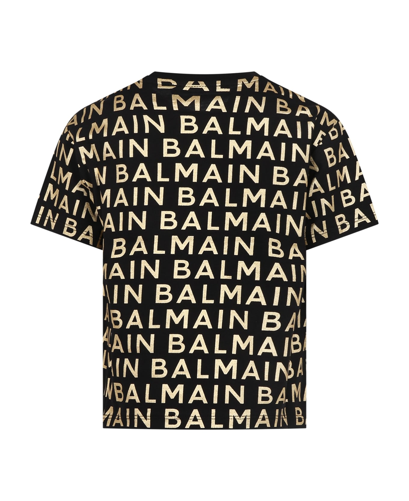 Balmain Black T-shirt For Girl With Logo - Black Tシャツ＆ポロシャツ