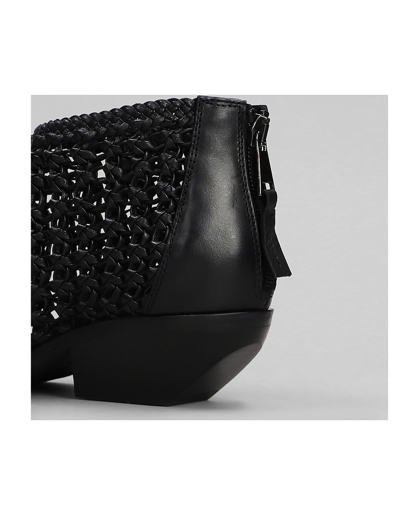 Elena Iachi Texan Ankle Boots In Black Leather - black