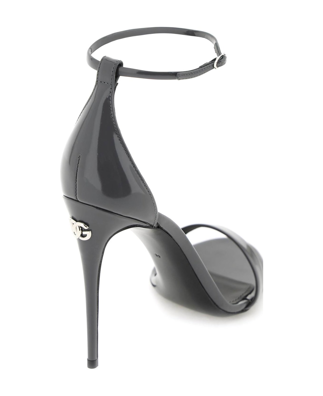Dolce & Gabbana Patent Leather Sandals - Grey