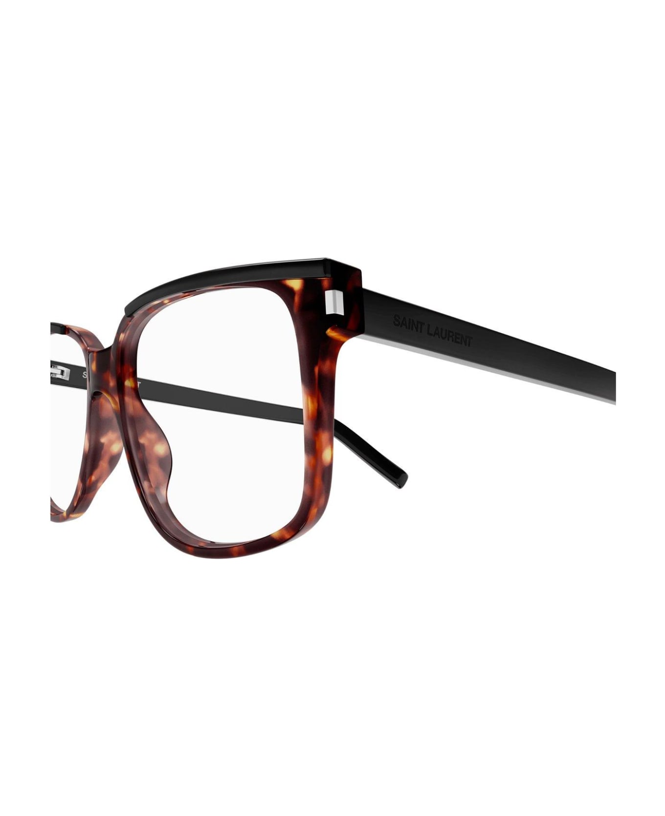 Saint Laurent Eyewear Square Frame Glasses - 001 black black transpare アイウェア