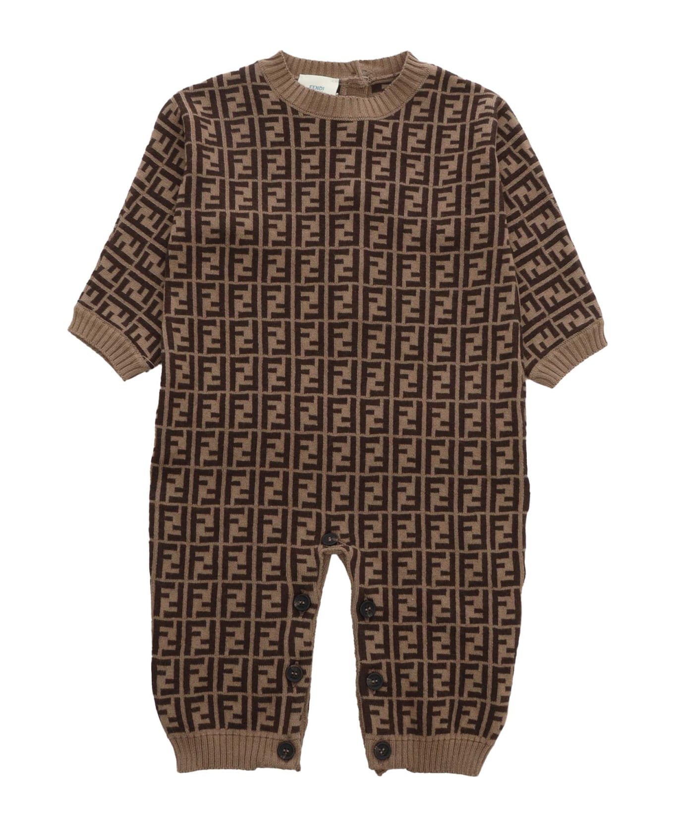 Fendi Bunx Cotton Romper Suit - BROWN