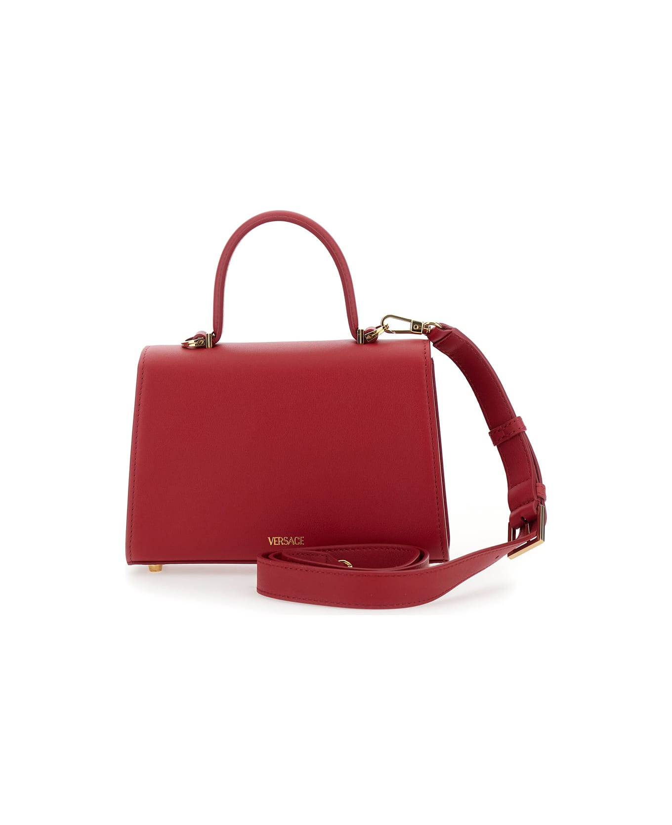 Versace 'medusa '95' Small Red Handbag With Belt Detail In Leather Woman - Red