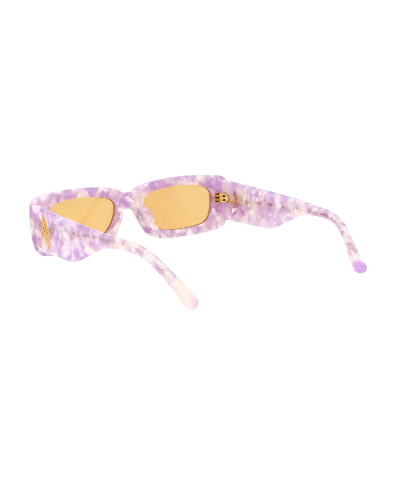 The Attico Mini Marfa Sunglasses - PURPLEMARBLE/YELLOWGOLD/YELLOW