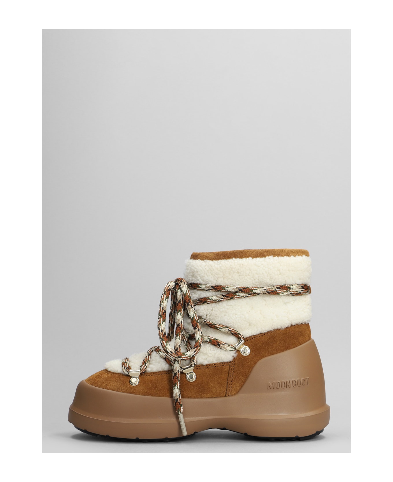 Moon Boot Mb Luna Boot Ankle Boots In Leather Color Wool - leather color