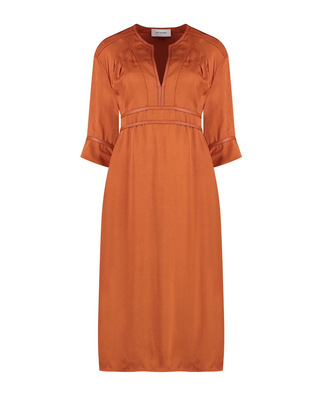 Yves Salomon Crepe Dress - Copper