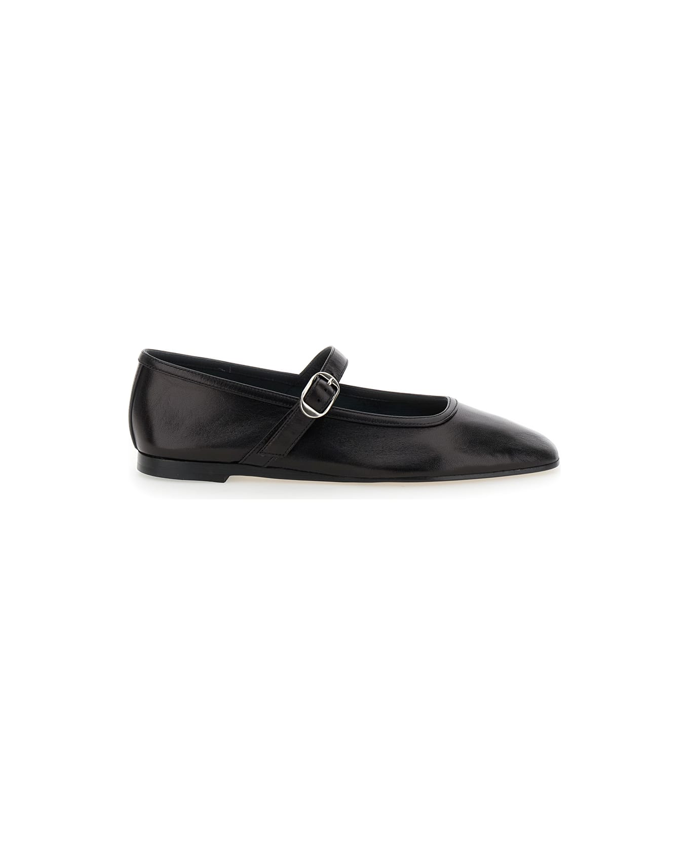 Le Monde Beryl Black Mary Jane Ballet Shoes With Strap And Buckle In Leather Woman - Black