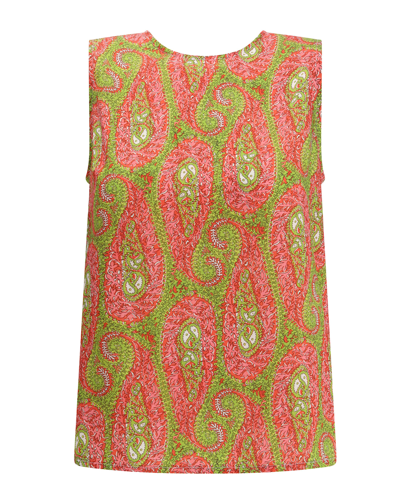 Etro Twill Top With Paisley Foliage Motif