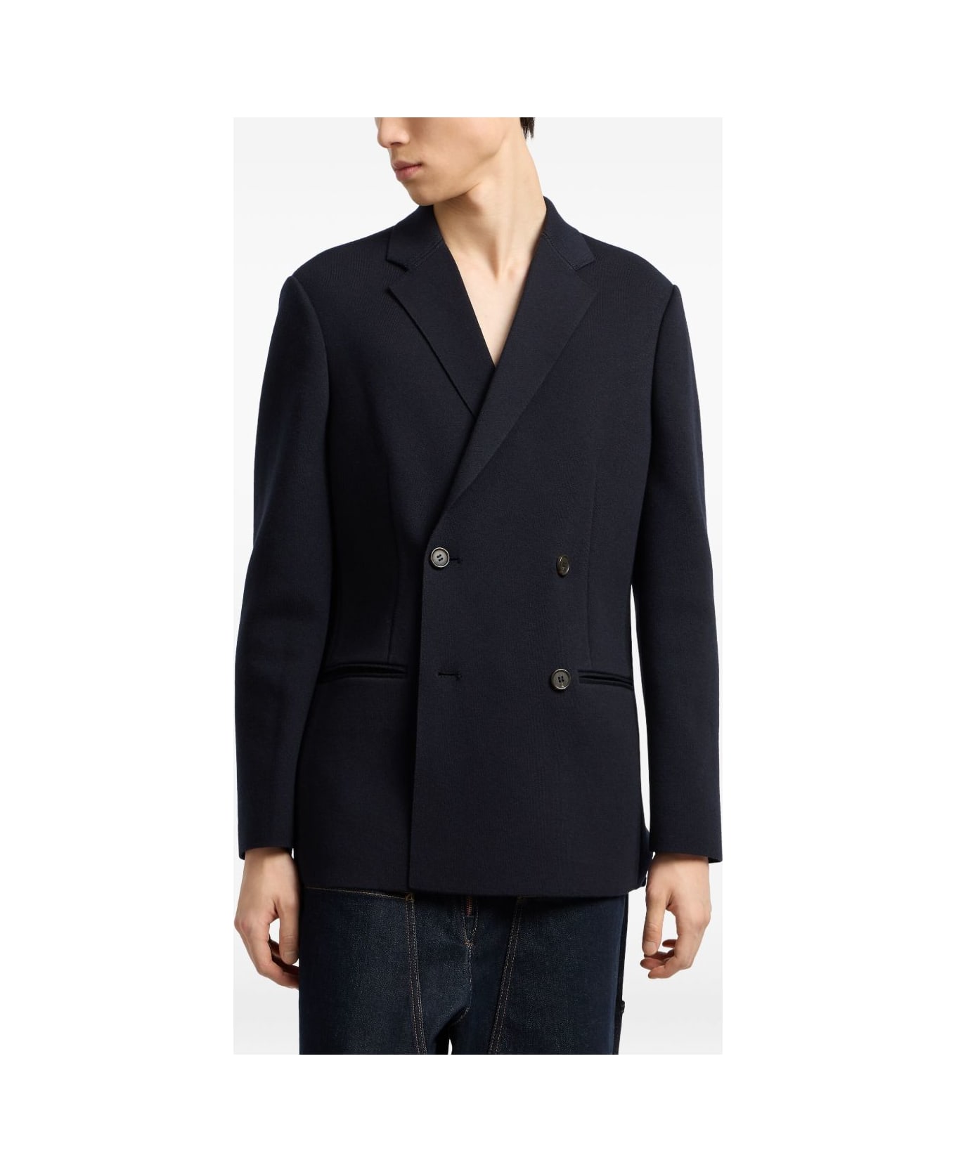 Emporio Armani Single-breasted Blazer Jacket - Blue