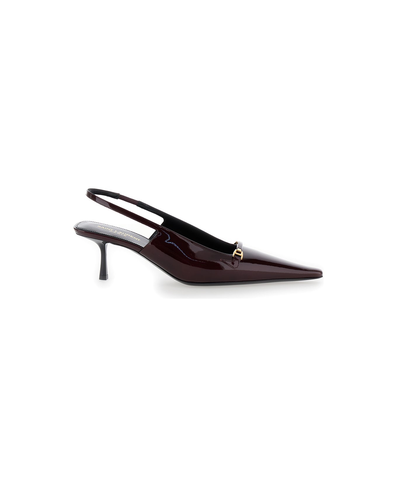 Saint Laurent Carine Slinback Pumps In Patent Leather - Bordeaux