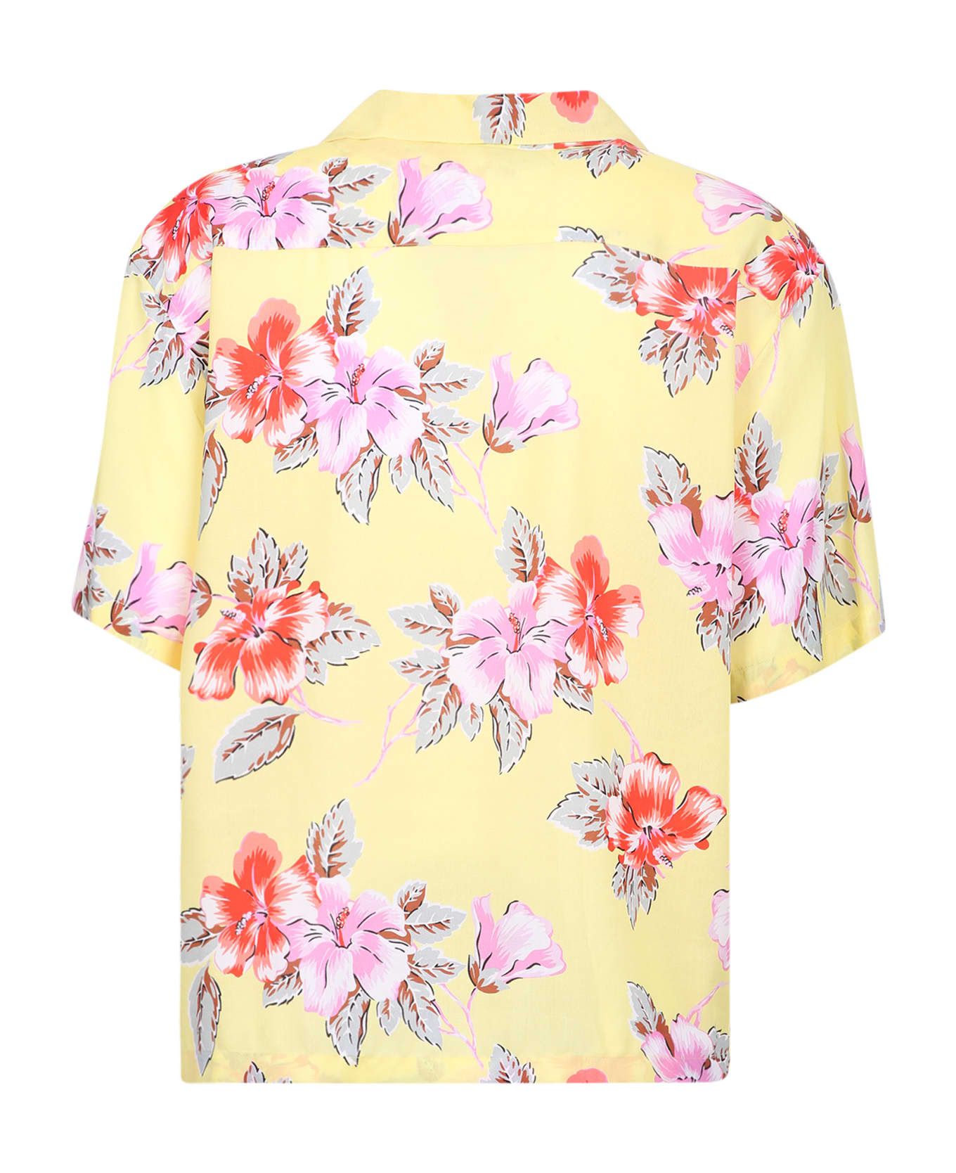 Palm Angels Hibiscus Print Shirt - Yellow