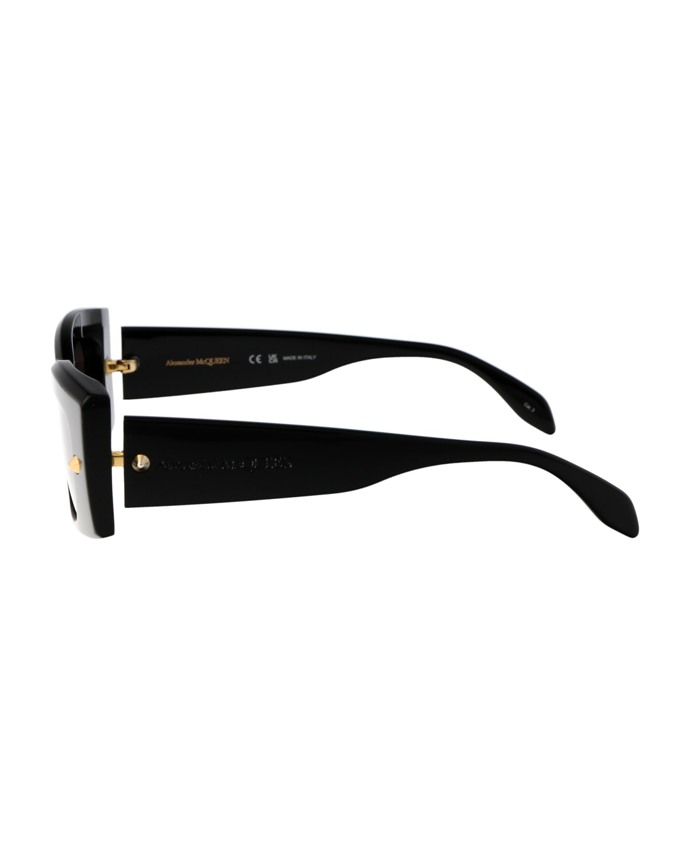 Alexander McQueen Eyewear Am0426s everyday Sunglasses - 001 BLACK BLACK GREY