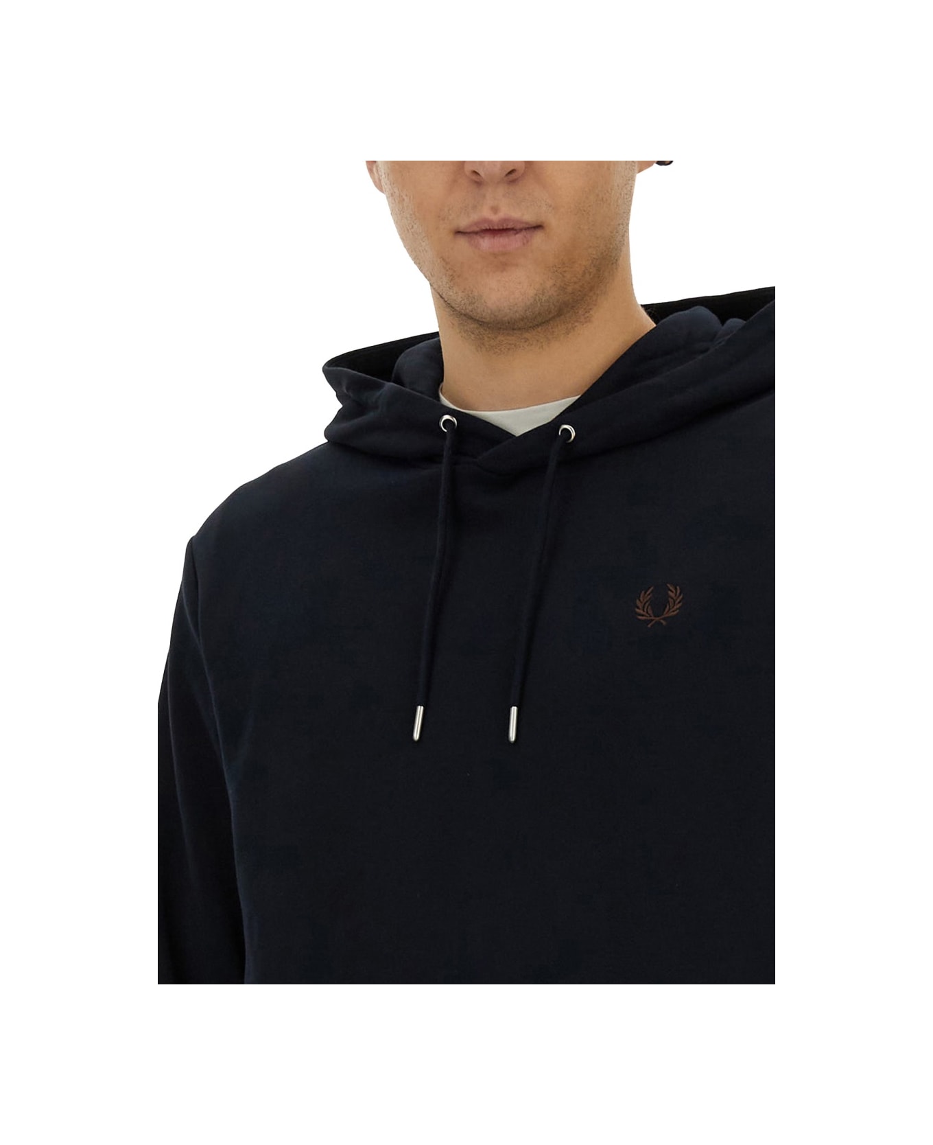 Fred Perry Sweatshirt With Logo Patch - BLUE