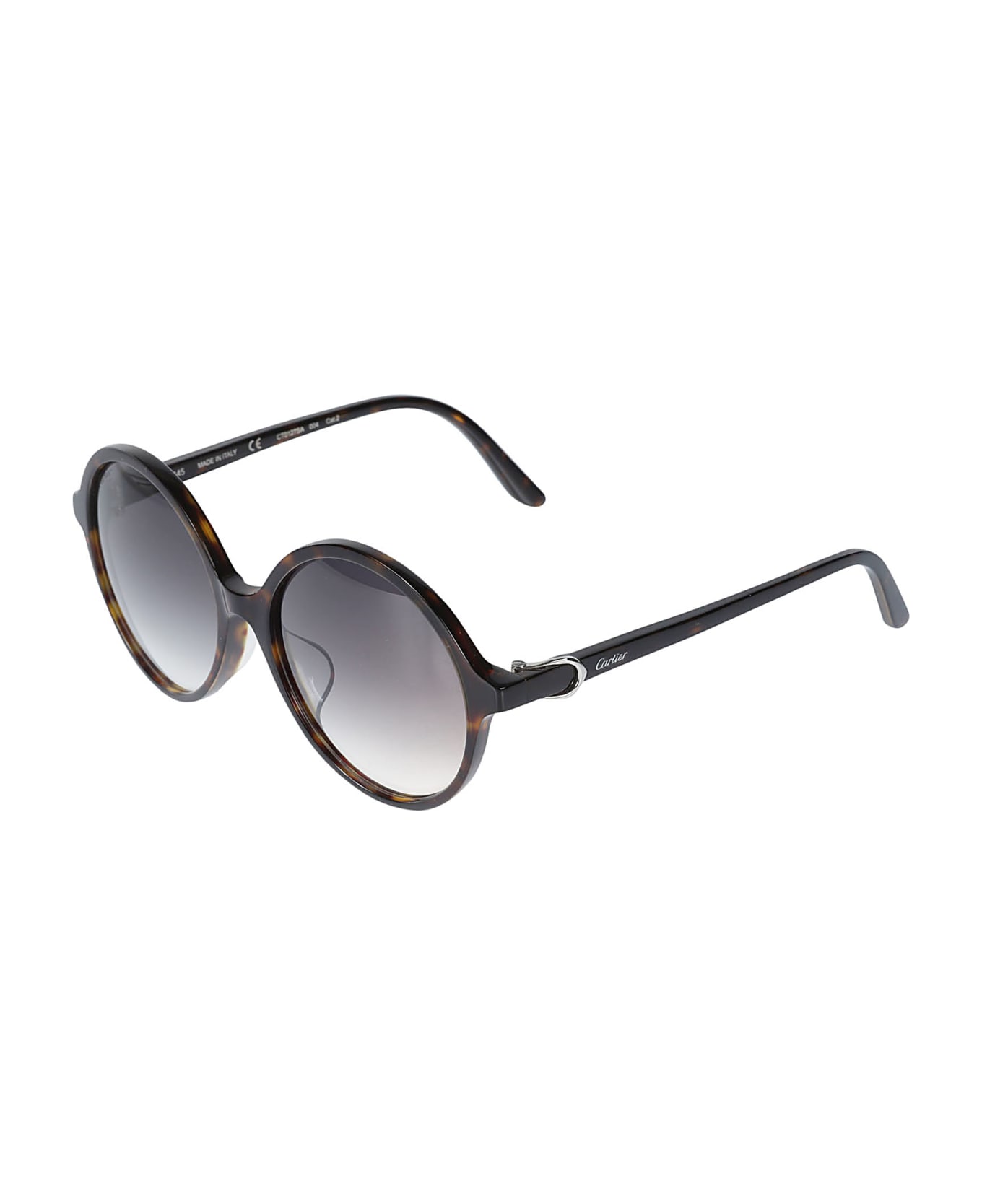 Cartier Eyewear Round Frame Sunglasses - Brown/Grey