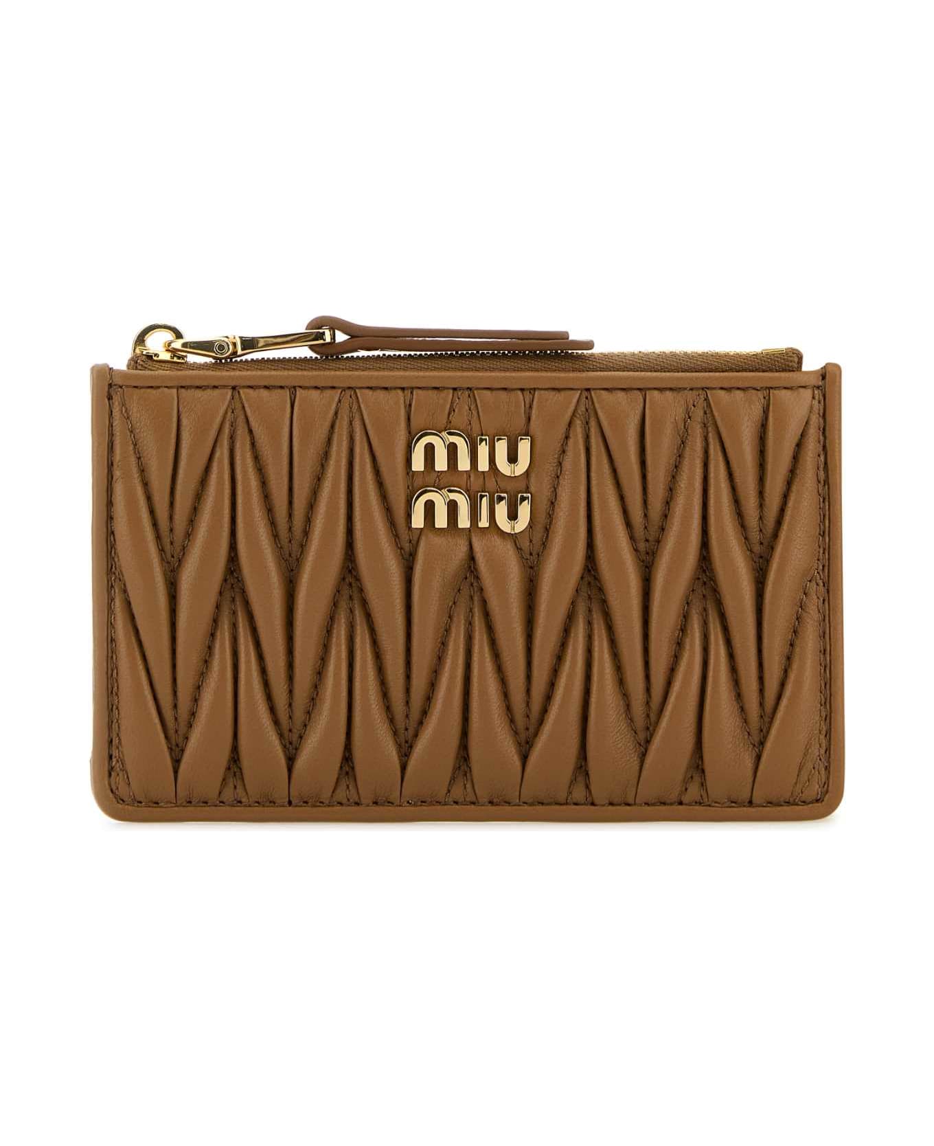 Miu Miu Caramel Nappa Leather Card Holder - CARAMEL