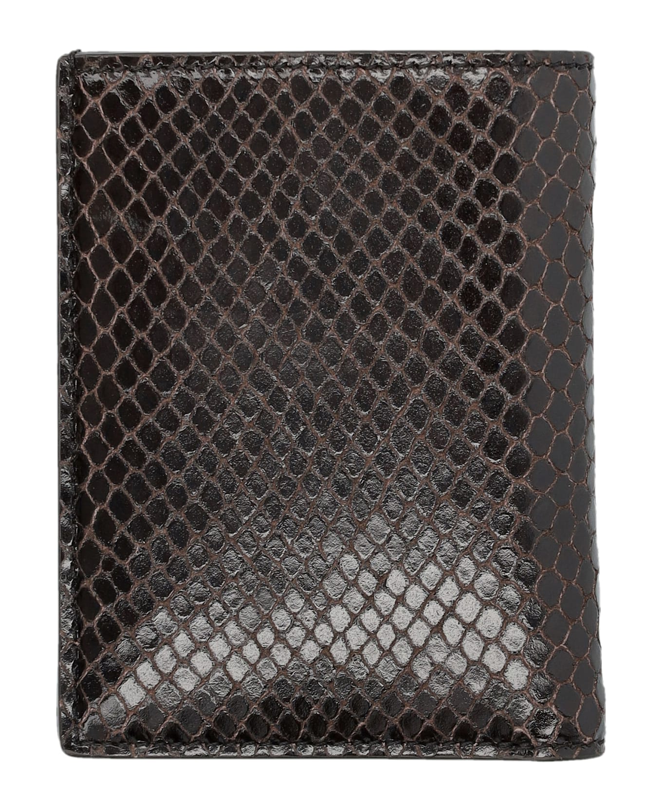 Tom Ford Small Snake Embossed Leather Folding Cardholder - BROWN