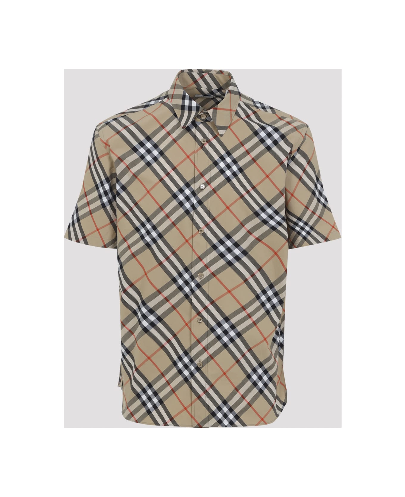 Burberry Ss Check Shirt - Sand Ip Check