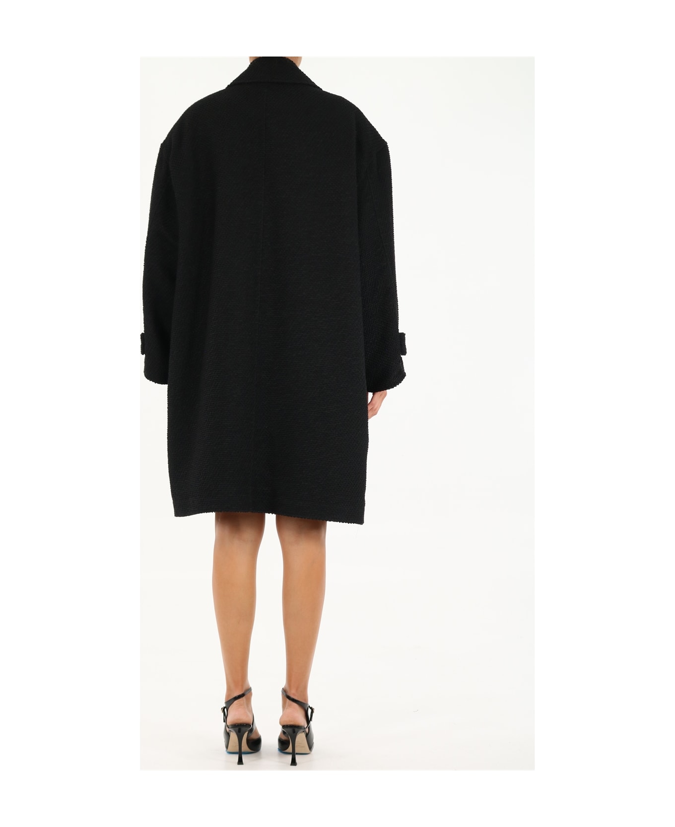 Dolce & Gabbana Wide-fit Black Coat - BLACK