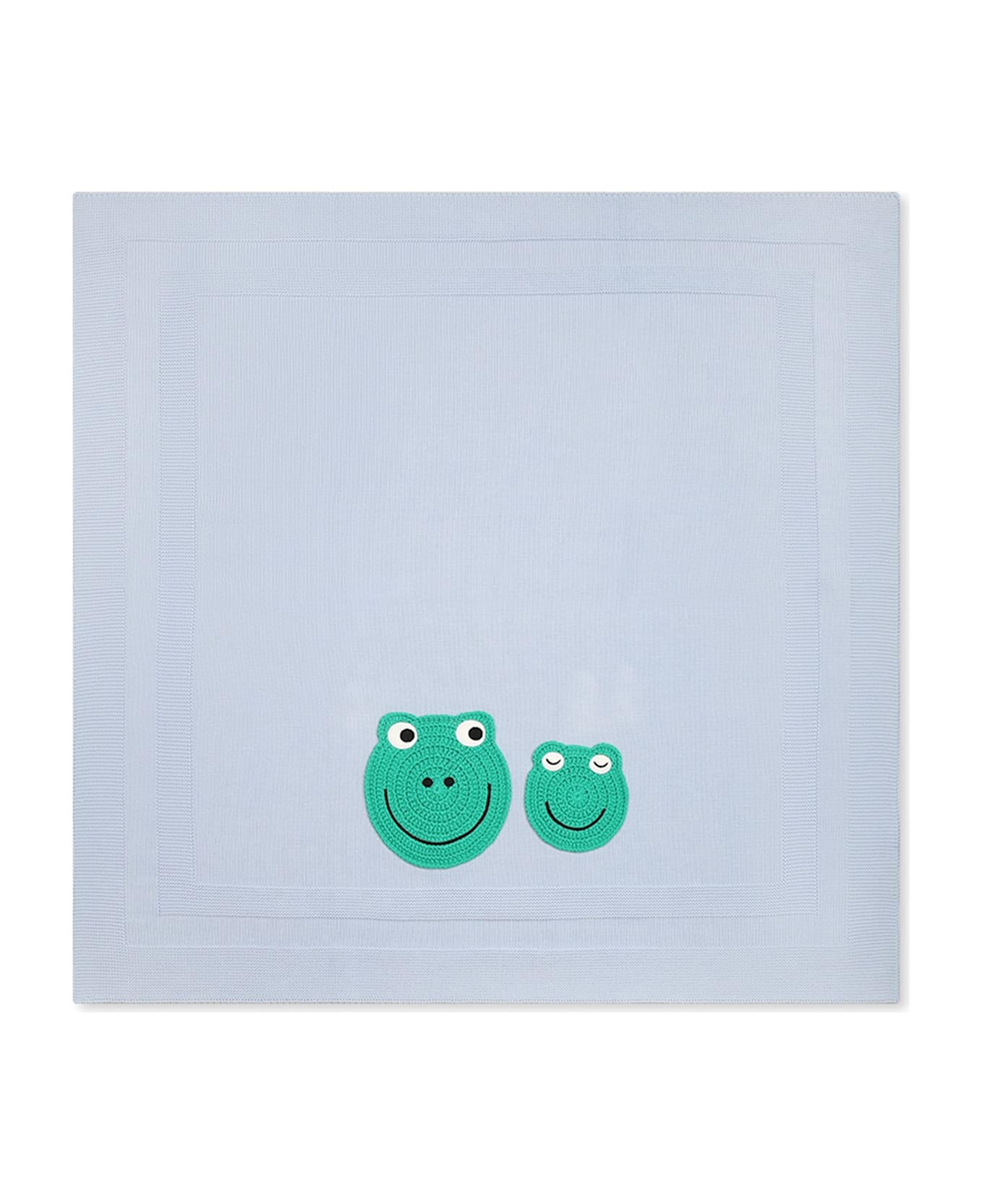Stella McCartney Kids Light Blue Blanket For Baby Boy With Frog - Light Blue