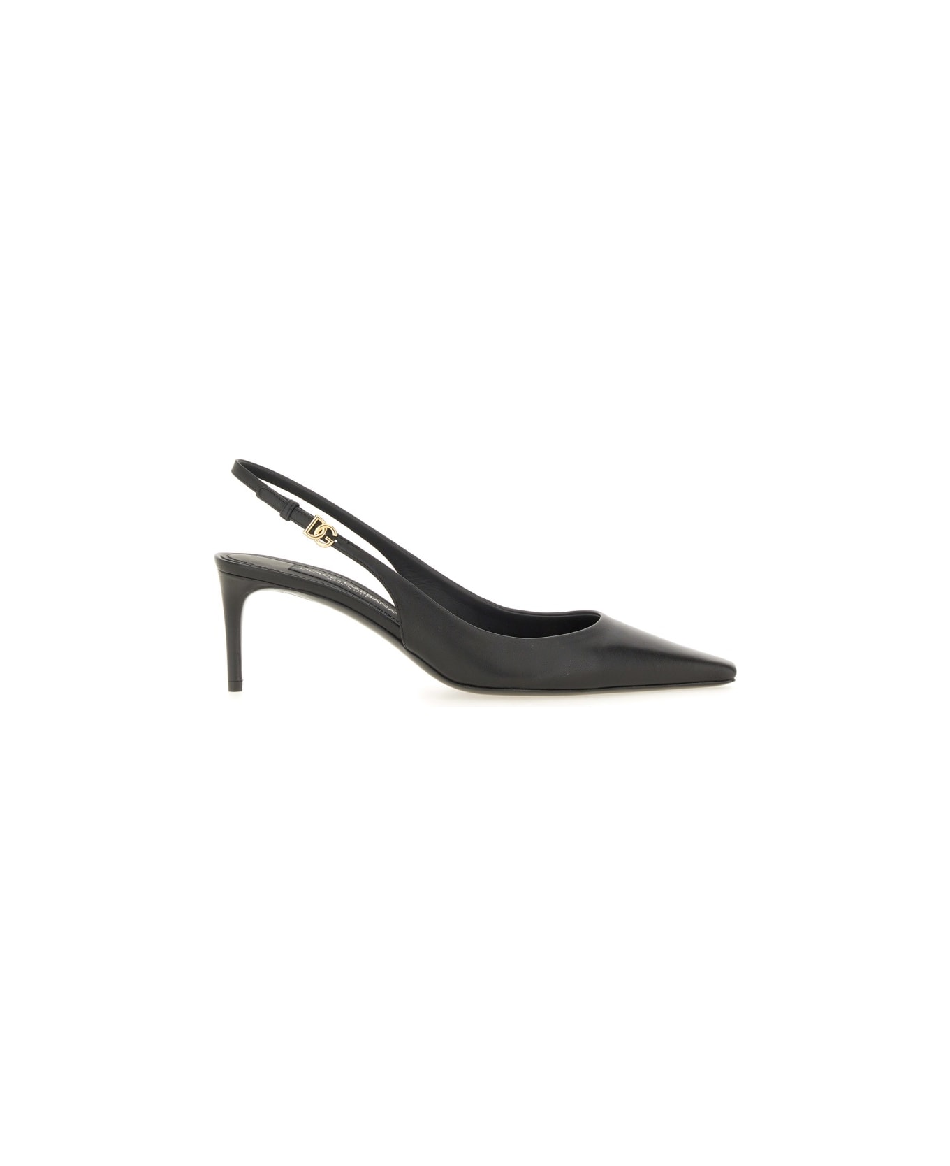 Dolce & Gabbana Slingback With Logo - Nero